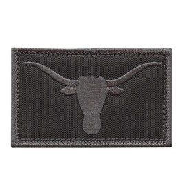Texas Longhorn Blackout Subdued Lone Star USA Army Tactical Morale Hook Cap Patch