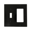Leviton 2-Gang 1-Toggle 1-Decora/GFCI Device Combination Wallplate, 80707-E, Black