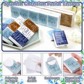 Lincia 120 Pack Bible Theme Facial Tissues in Bulk Regalos Cristianos En Español Scripture 3 Ply Wallet Size Travel Tissue Mini Individual Decorations Christian Gifts(English Bible Classic)