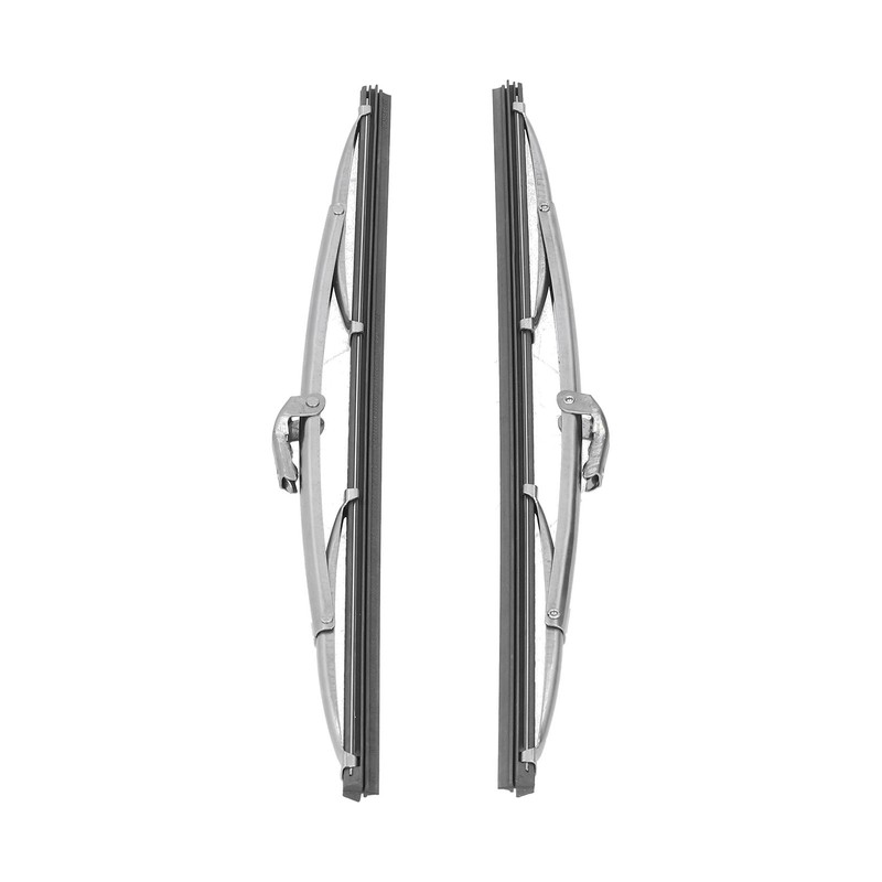 12in/30.48cm Front Windshield Wiper Blades Stainless Steel Polished Silver Universal