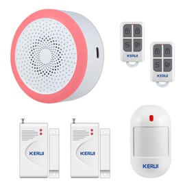 KERUI Wifi Security Burglar Door Alarm System Kit for Garage Shed House Hotel Shop Apartment, Siren Horn with Remote Control Door Contact Sensor,Motion Sensor