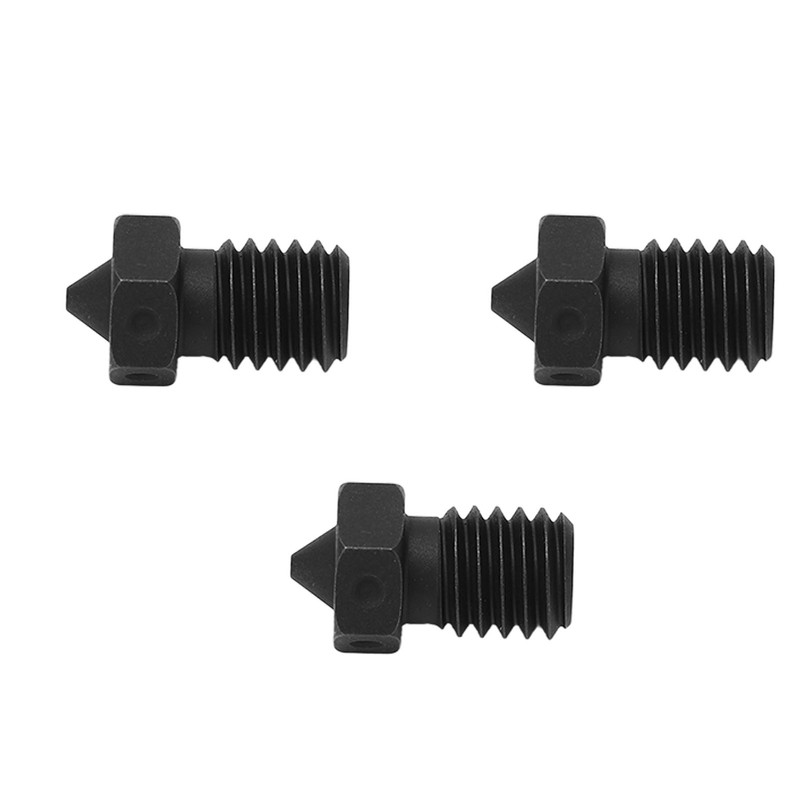 3 Pcs 3D Printer Nozzle 0.4mm M6x12.5mm High Temperature Resistance