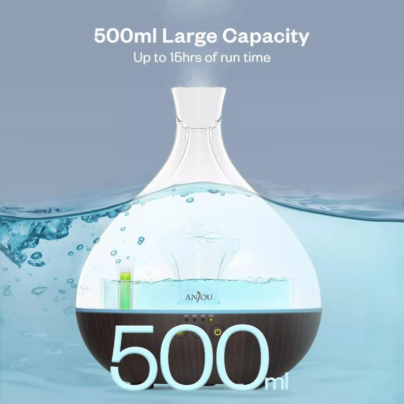 Anjou AD012 500ml Cool Mist Humidifier Aromatherapy Diffuser w/ Free