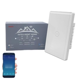 Zigbee Smart Touch Wall Light Switch, App/Voice Control, Night Vision, Tuya Gateway Required (White, 1 Gang（Neutral Wire Required）)