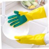 SAFIGLE 1 Pair Latex Scouring Pad Gloves for Housework Reusable