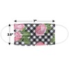 Pink Roses Flowers And Checks 1-Ply Reusable Face Mask Covering