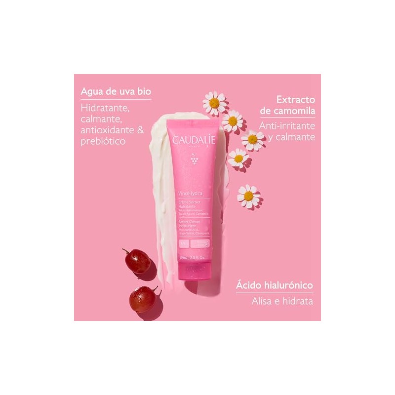 Caudalie VinoHydra Crema Sorbet Hidratante con Ácido Hialurónico - 60