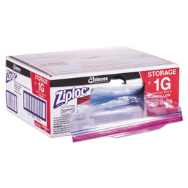 Ziploc 94602 Double Zipper Bags, Plastic, 1gal, 1.75mil, Clear w/Write-On Panel (Box of 250)