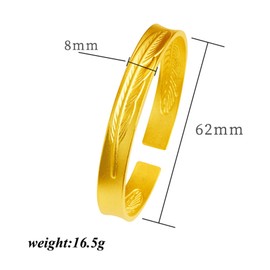 Balaijor Fashion 18K Gold Plated Feather Pattern Arm Band Open Cuff Bracelet(Gold)