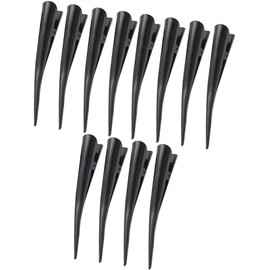 Genérico Pinzas para el pelo de cocodrilo de metal sin costuras, 12 piezas negras, para alisar y estilizar en salón