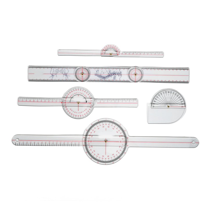 5Pcs Finger Small Joint Goniometer Clear Scale Transparent PVC Finger