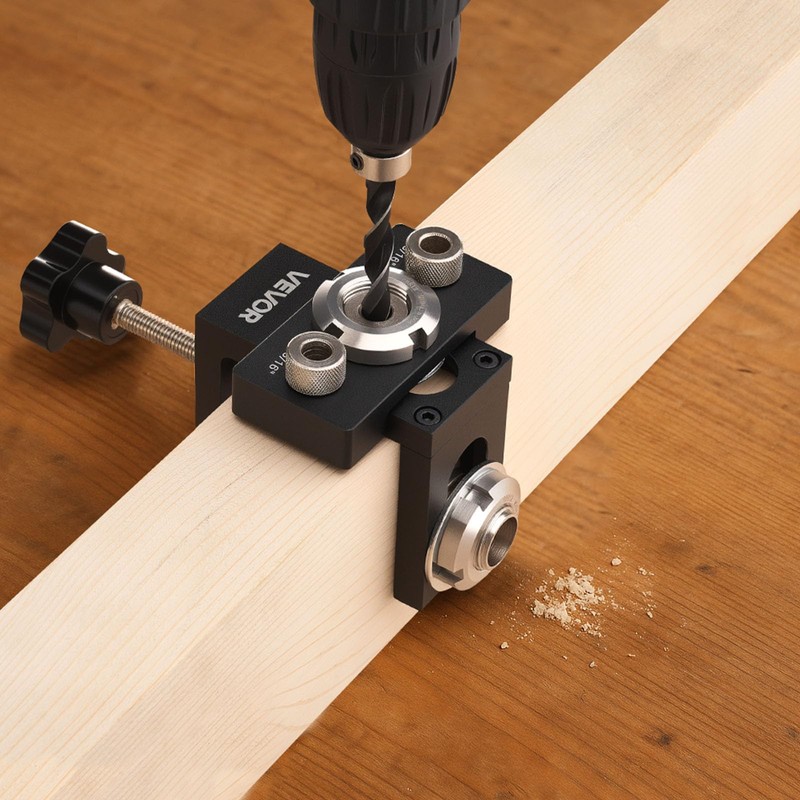 VEVOR Doweling Jig Kit, Self Centering Dowel Drill Jig for