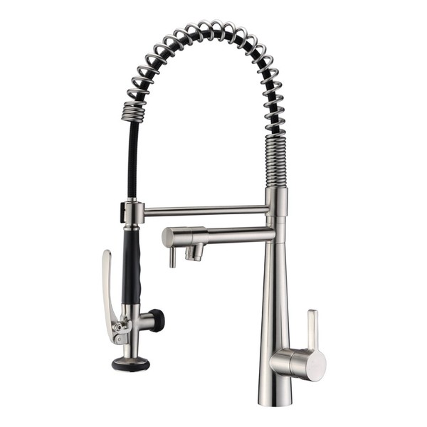 GICASA Kitchen Faucet, Brass Kitchen Faucet Brushed Nickel, Heavy Duty