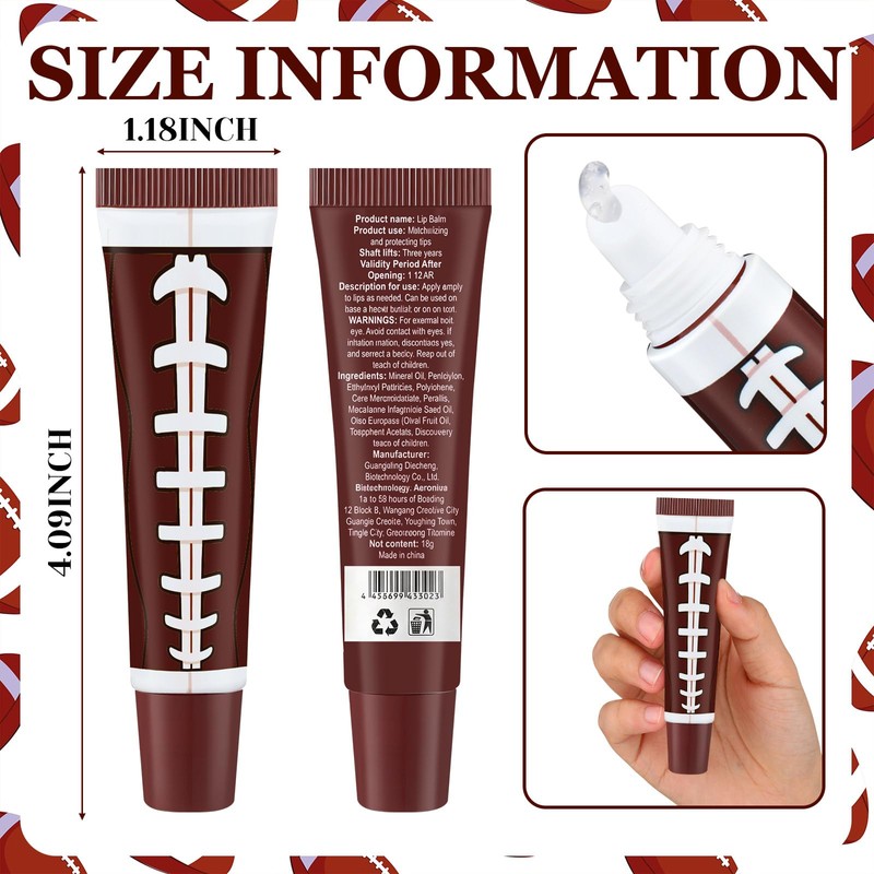 Swiffen 36 Pcs Football Party Favors Bulk Vanilla Rugby Lip
