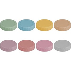 Vaincre 8PCS Mason Jar Lids - Colored Plastic Mason Lids Regular Mouth, Leak Proof Canning Covers with Silicone Rings for Ball, Kerr and More, Reusable Can Tops Caps Covers for Jars