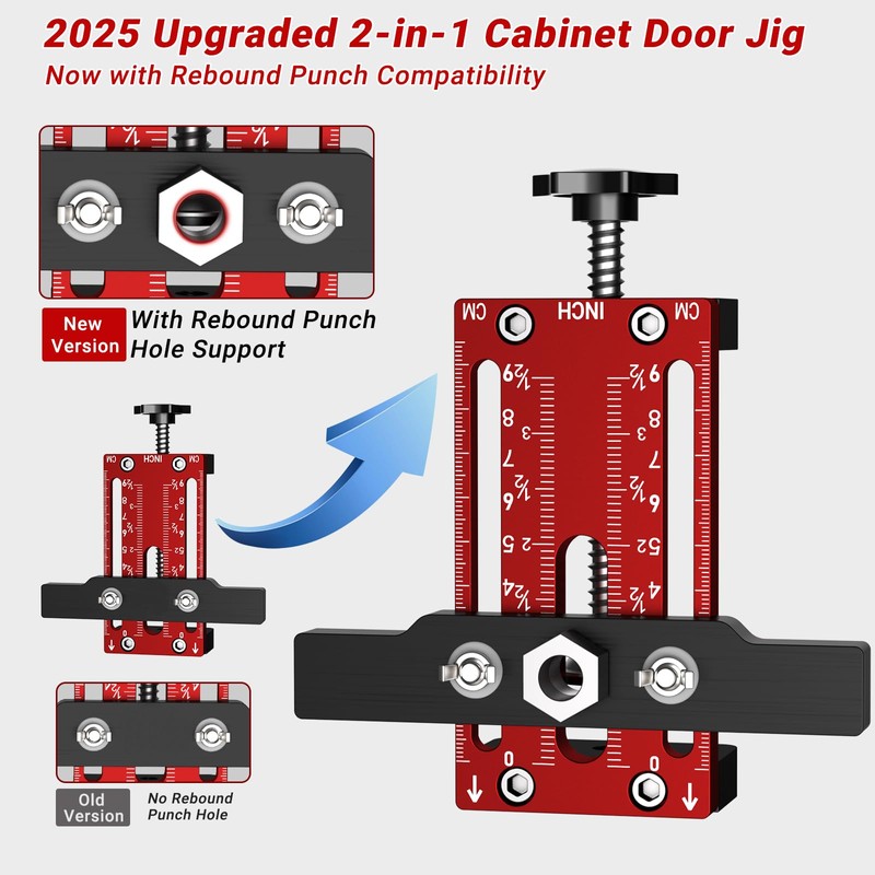 Preciva Cabinet Door Installation Positioner, 2-in-1 Aluminium Alloy Mounting Tool