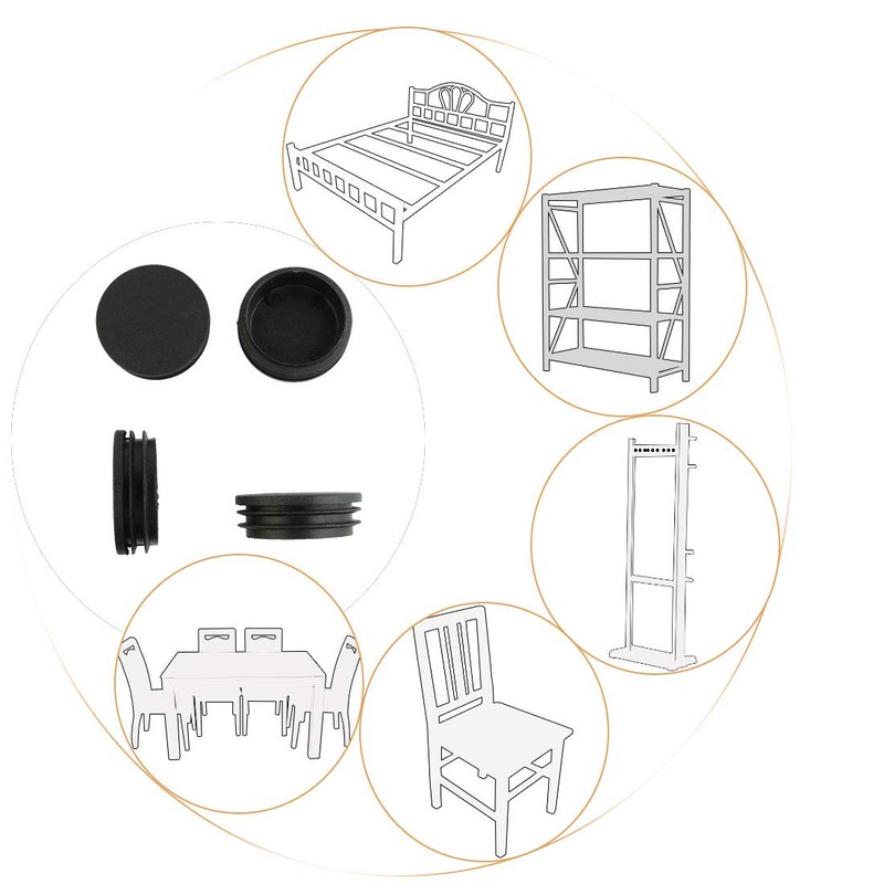 sourcingmap Round Plastic Blanking End Cap Tubing Tube Insert 50mm