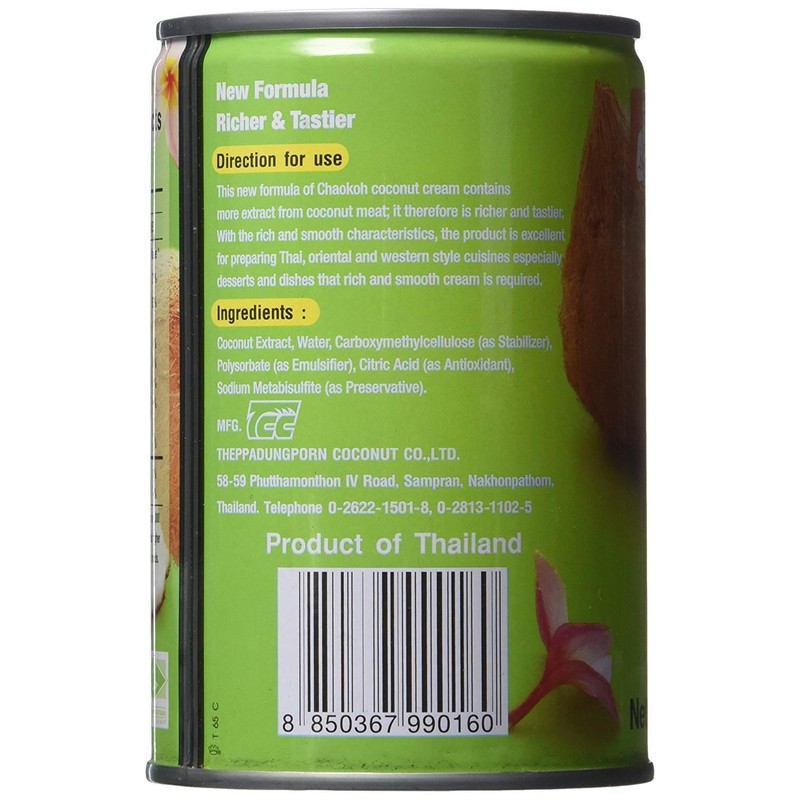 Chaokoh Coconut Cream, 13.5fl.oz, 2 Pack