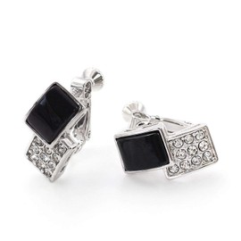 Barzaz Women's Black Onyx Earrings Accessories Black Silver