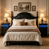 Black Nightstands Set of 2, LED End Table for Bedroom,