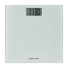 Health o meter Compact Digital Glass Bathroom Scale – 500 lb Capacity, 4 Load Cells, 3.2" LCD Display, Tempered Glass Platform, Auto Shut-Off, Low Battery Indicator, Non-Skid Feet, 5-Year Warranty
