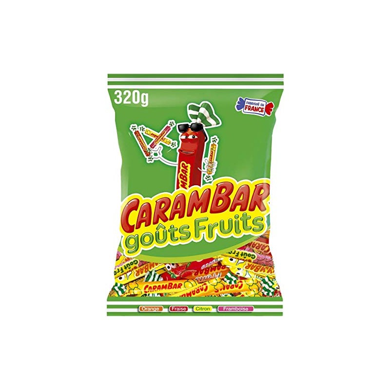 Carambar Dulces sabor frutas, 320g