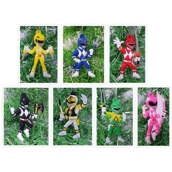 Power Rangers Christmas Tree Ornament Set - Unique Shatterproof Plastic