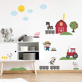 My Nametags® Farm Wall Stickers | Peel-and-Stick, Removable & Repositionable Wall Decals | Room Decor for Kids' Bedroom, Nursery, Playroom