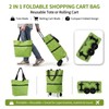 One 2-in-1 Foldable Shopping Bag with Wheels, Collapsible Trolley Cart