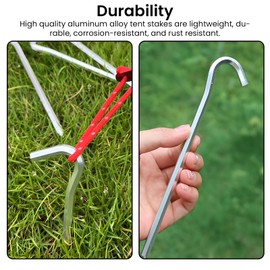 maxtachi Häringe Tent, Pack of 12 High-Quality Aluminium Alloy Tent Pegs, Strong, Against Wind Pegs, Camping, for Garden, Camping, Fishing and Camping, Silver
