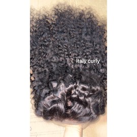 Raw Burmese Curly Human Hair Wigs, HD Transparent Full Lace Frontal Wigs Human Hair, Glueless Human Hair Lace Wigsstyle: Italy curly wig, color: 5x5 HD closure wig 180% density, Stretched Length: 10 inches