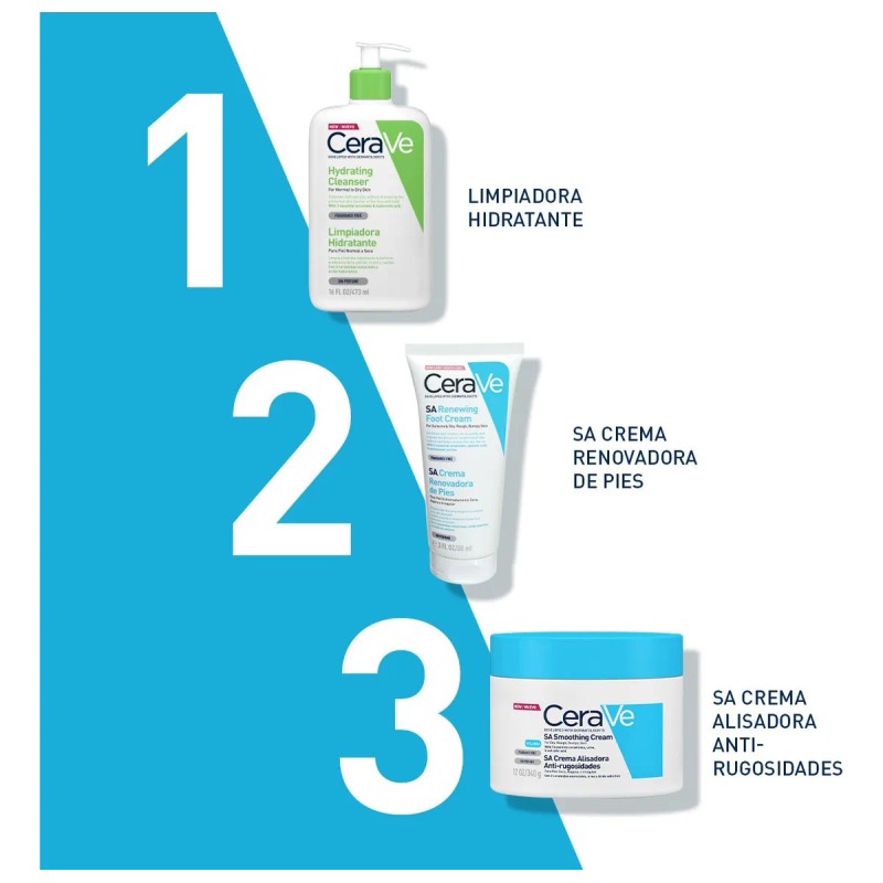 Cerave Crema Alisadora Ácido Salicílico Suaviza Rugosidades Piel Seca