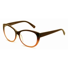 Oversize Women Reading glasses - Magnified Readers Cateye Vintage Jackie Oval - Clear lens (Brown, 2.50)