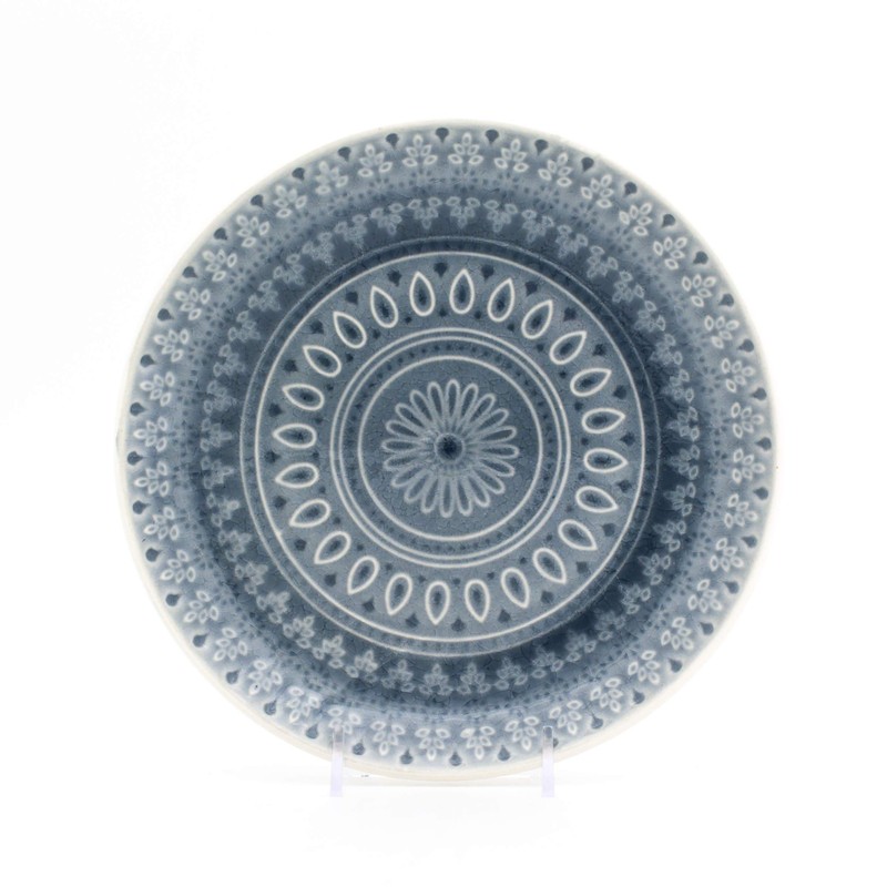 Euro Ceramica Fez 16 Piece Double Bowl Stoneware Mandala Pattern