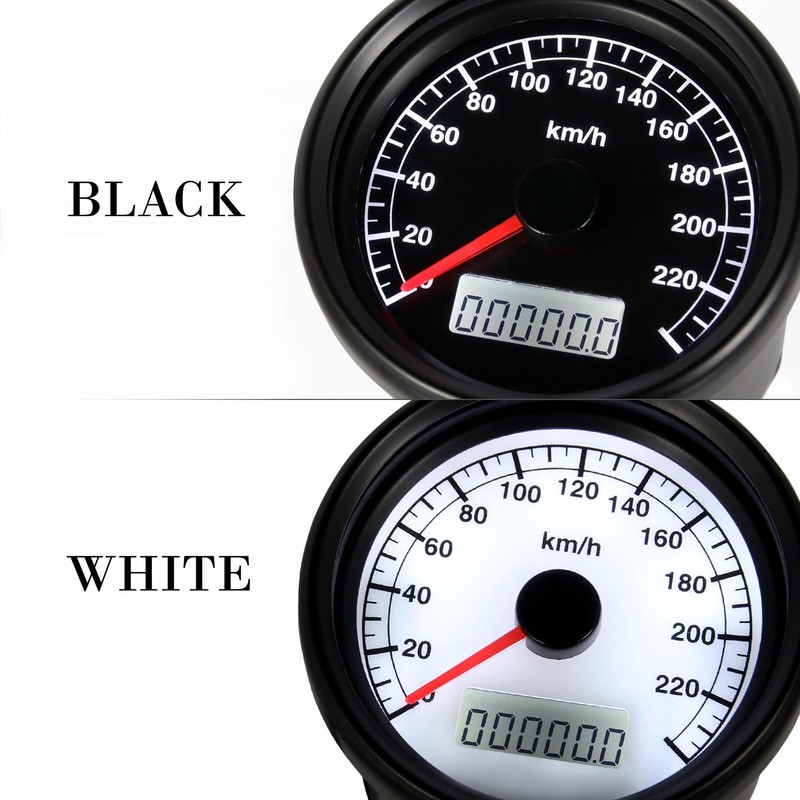 Rise Corporation LED Speedometer, Black Body/Black Panel, Electric, 240km/h 240km/h