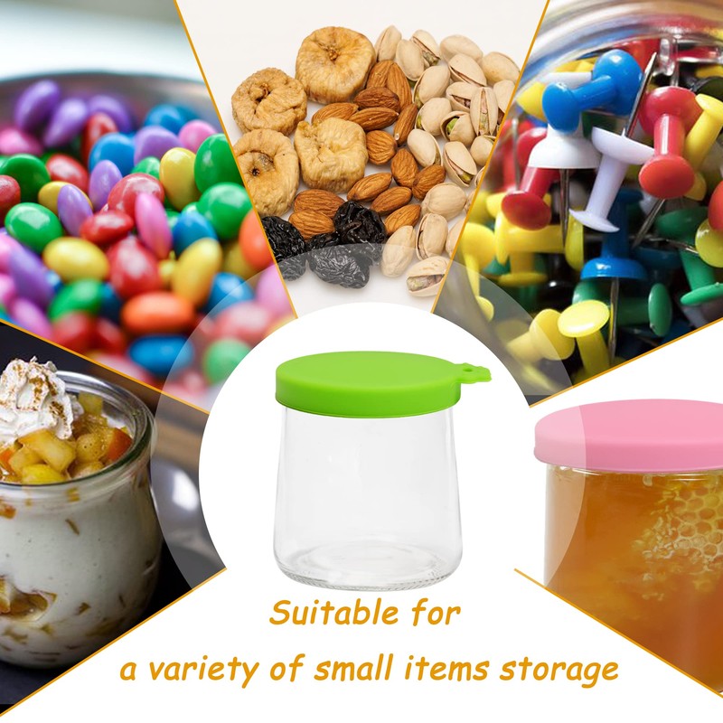 Oui Lids - 20 Pack Reusable Silicone Jar Lids for