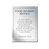 Food Allergy Sign Notice Allergen Intolerances A4 Silver 297 x