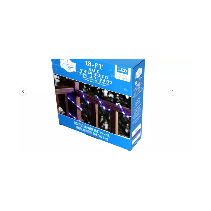Holiday Time 18 FT Blue Super Bright Rope LED Lights