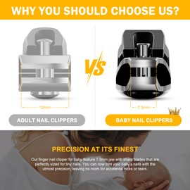 BEZOX BEZOX Safe Baby Nail Clippers, Small Jaw Kids Nail Clipper Trimmers for Infants, Child and Toddlers, Precision Nail Grooming Tool for Tiny Fingers and Toes - Black