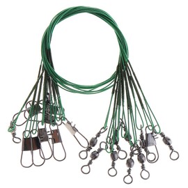 OriGlam 20pcs Fishing Wire Leaders Fishing Line Wire Leaders, Stainless Steel Fishing Leader Wire Fishing Rigs Fishing Gear with Swivels and Snaps