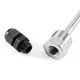 2 pieces 50 mm immersion sleeve, stainless steel immersion sleeve G 1/2 inch thread for temperature sensor, 8 x 50 mm immersion sleeves, immersion protection tubes for thermocouples, protective tube