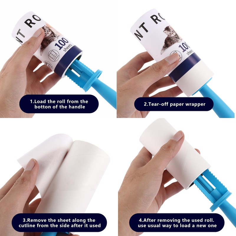 ASelected 10 Pcs Lint Roller Refills with 1 Handle,1000 Sheets