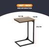 FDW C-Shaped End Table Wooden Top Side Table Adjustable Feet