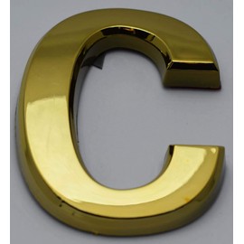 1 PCS - Apartment Number Sign/Mailbox Number Sign, Door Number Sign. Letter C (Gold, 3D, Size 2.75 x 1.75, Comes with Double Sided Tape)- The Maple line