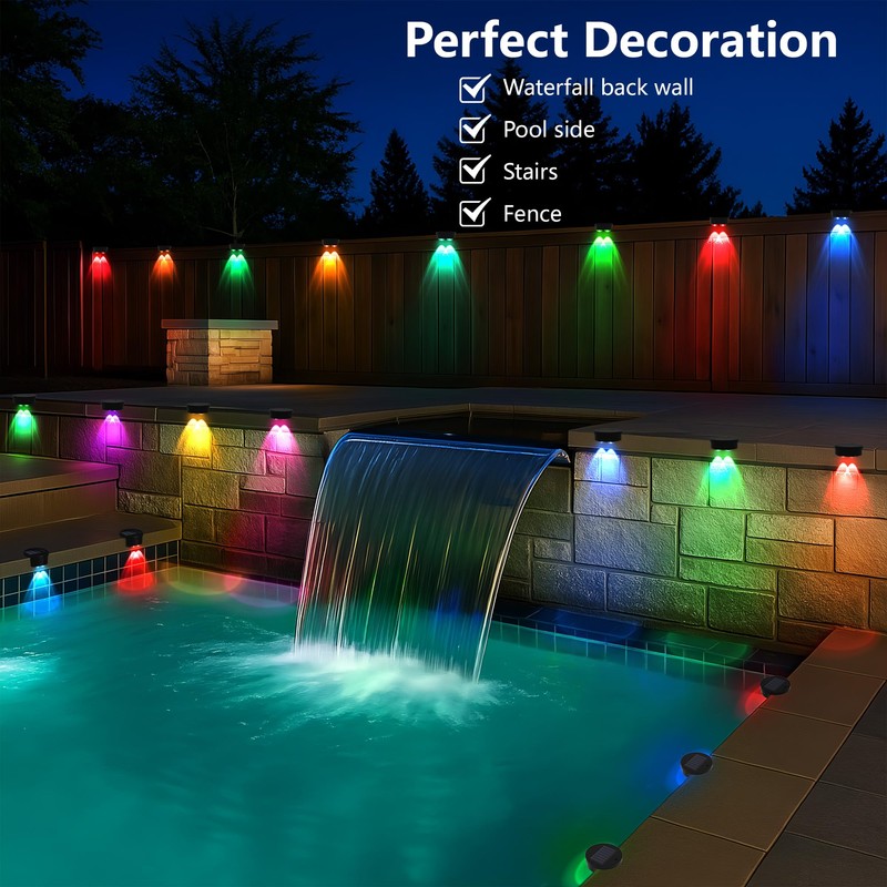 rerekiki Poolside Solar Light for Inground Pool, 4 Pack Above