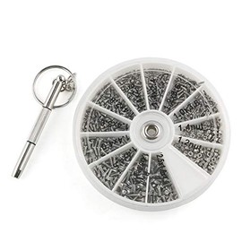 E-outstanding 600pcs M1 M1.2 M1.4 M2.5 Mini Electronics Screws Nuts Assortment Tool Kit 12 Kinds of Repair Hardware Tools Box with Screwdriver for Electronic Products