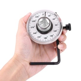 Tyenaza Medidor de ángulo de Accionamiento, Medidor Angular de Impulsión de 1/2 Pulgada con Llave, Llave de TorsióN de áNgulo de Accionamiento Ajustable de áNgulo de 360 ​​Grados, Medidor de Coche