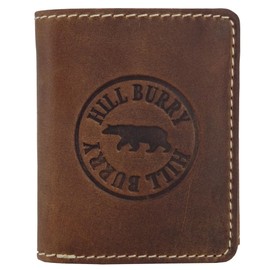Genuine Leather Wallet • Wallet for Men and Women with RFID Protection • Wallet with Coin Compartment • Wallet Hill Burry HillBurry • Brown for Men Wallet • Portrait Format, brown, Classic
