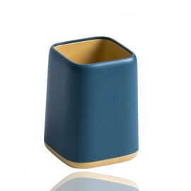 Desk Pencil Cup Stand Two-Tone Pencil Cup Pot Desk Pen Holder Organizer Makeup Brush Holder for Student Kids Girls Boys (Dark blue)