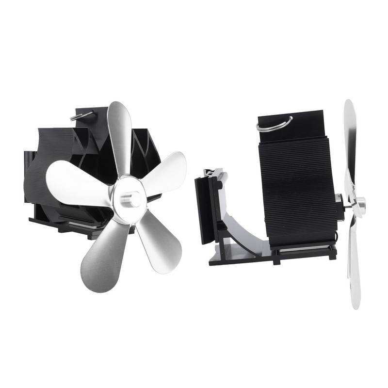 Wall Mounted Fireplace Fan 5 Blade Heat Powered Wood Stove